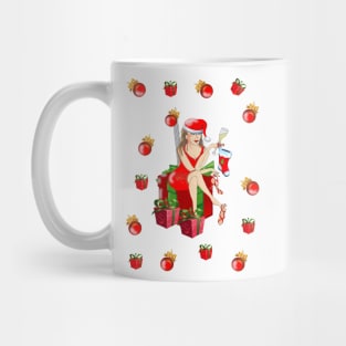 CHRISTMAS LADY with Baubles and Boxes Mug